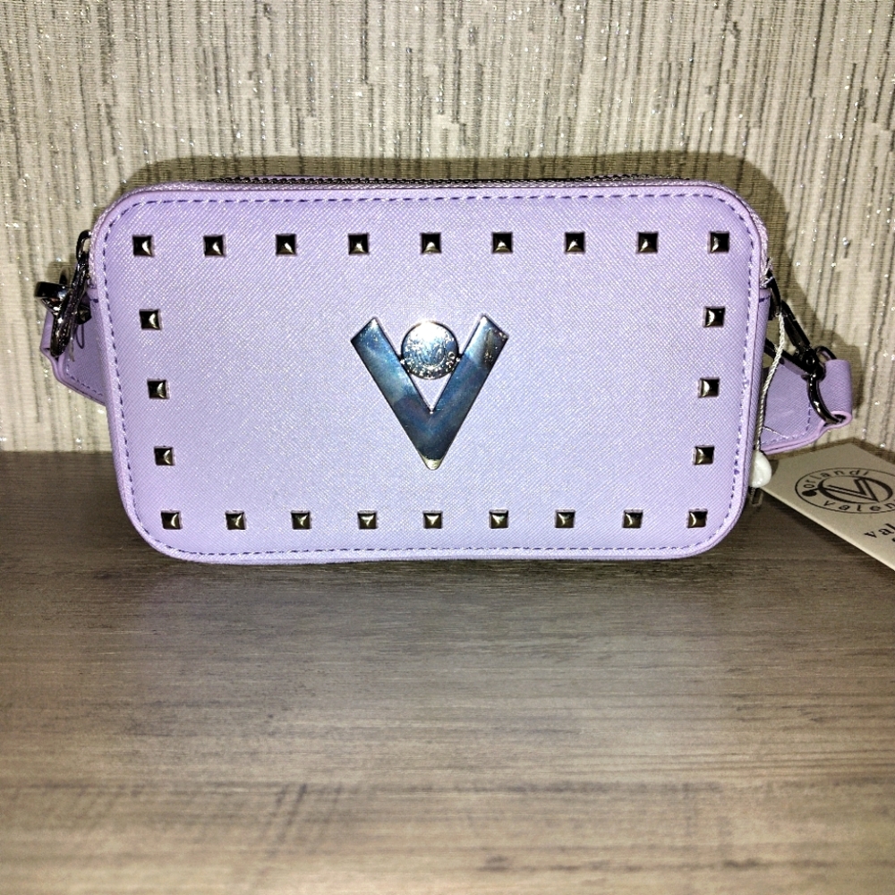 Valentino Orlandi NWT Lavender & Silver Studded Crossbody Bag - Picture 2 of 3